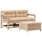 Preview: 3-tlg. Garten-Lounge-Set mit Kissen Massivholz Kiefer