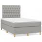 Preview: ARDEBO.de - Boxspringbett mit Matratze Hellgrau 120x190 cm Stoff