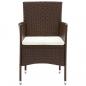 Preview: 5-tlg. Bistro-Set Poly-Rattan und Hartglas Braun