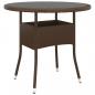 Preview: 5-tlg. Bistro-Set Poly-Rattan und Hartglas Braun