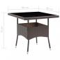 Preview: 3-tlg. Garten-Essgruppe Poly Rattan und Hartglas Braun