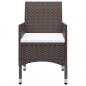 Preview: 3-tlg. Garten-Essgruppe Poly Rattan und Hartglas Braun