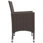Preview: 3-tlg. Garten-Essgruppe Poly Rattan und Hartglas Braun
