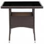 Preview: 3-tlg. Garten-Essgruppe Poly Rattan und Hartglas Braun