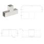 Preview: Pfostenverbinder 4 Stk. T-Form Verzinktes Metall 81 x 81 mm