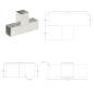 Preview: Pfostenverbinder 4 Stk. T-Form Verzinktes Metall 81 x 81 mm