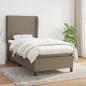 Preview: ARDEBO.de - Boxspringbett mit Matratze Taupe 100x200 cm Stoff