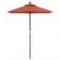 Preview: Sonnenschirm mit Holzmast Terrakotta 196x231 cm