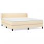 Preview: Boxspringbett mit Matratze Creme 180x200 cm Stoff