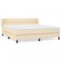 Preview: Boxspringbett mit Matratze Creme 180x200 cm Stoff