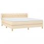 Preview: Boxspringbett mit Matratze Creme 180x200 cm Stoff