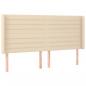 Preview: Boxspringbett mit Matratze & LED Creme 160x200 cm Stoff