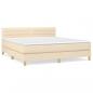 Preview: Boxspringbett mit Matratze Creme 180x200 cm Stoff