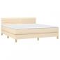 Preview: Boxspringbett mit Matratze Creme 180x200 cm Stoff