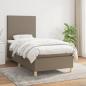 Preview: ARDEBO.de - Boxspringbett mit Matratze Taupe 100x200 cm Stoff