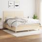 Preview: ARDEBO.de - Boxspringbett mit Matratze Creme 180x200 cm Stoff