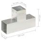 Preview: Pfostenverbinder 4 Stk. T-Form Verzinktes Metall 91 x 91 mm