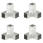 Preview: Pfostenverbinder 4 Stk. Y-Form Verzinktes Metall 71 x 71 mm