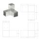 Preview: Pfostenverbinder 4 Stk. Y-Form Verzinktes Metall 81 x 81 mm