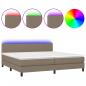 Preview: Boxspringbett mit Matratze & LED Taupe 200x200 cm Stoff