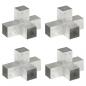 Preview: ARDEBO.de - Pfostenverbinder 4 Stk. X-Form Verzinktes Metall 81 x 81 mm