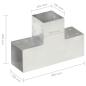 Preview: Pfostenverbinder 4 Stk. T-Form Verzinktes Metall 101 x 101 mm