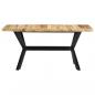 Preview: Esstisch 160 x 80 x 75 cm Raues Mangoholz Massiv