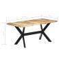 Preview: Esstisch 160 x 80 x 75 cm Raues Mangoholz Massiv