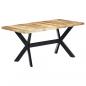 Preview: Esstisch 160 x 80 x 75 cm Raues Mangoholz Massiv
