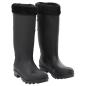 Preview: Gummistiefel mit Herausnehmbarem Innenfutter Schwarz Gr. 38 PVC