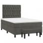 Preview: Boxspringbett mit Matratze Dunkelgrau 120x190 cm Samt