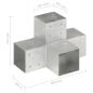 Preview: Pfostenverbinder 4 Stk. X-Form Verzinktes Metall 101 x 101 mm