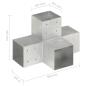 Preview: Pfostenverbinder 4 Stk. X-Form Verzinktes Metall 101 x 101 mm
