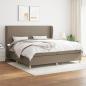 Preview: ARDEBO.de - Boxspringbett mit Matratze Taupe 200x200 cm Stoff