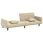 Preview: Schlafsofa mit Kissen Creme Stoff