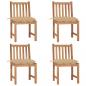 Preview: ARDEBO.de - Gartenstühle 4 Stk. mit Kissen Massivholz Teak 