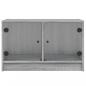 Preview: TV-Schrank mit Glastüren Grau Sonoma 68x37x42 cm