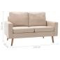 Preview: 2-tlg. Sofagarnitur Stoff Creme