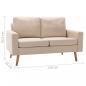 Preview: 2-tlg. Sofagarnitur Stoff Creme