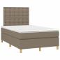 Preview: ARDEBO.de - Boxspringbett mit Matratze & LED Taupe 120x190 cm Stoff