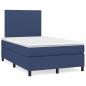 Preview: ARDEBO.de - Boxspringbett mit Matratze Blau 120x190 cm Stoff