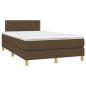 Preview: Boxspringbett mit Matratze Dunkelbraun 120x190 cm Stoff