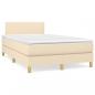 Preview: ARDEBO.de - Boxspringbett mit Matratze Creme 120x190 cm Stoff