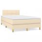 Preview: ARDEBO.de - Boxspringbett mit Matratze Creme 120x190 cm Stoff