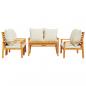 Preview: 5-tlg. Garten-Lounge-Set mit Kissen Massivholz Akazie