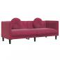 Preview: Sofa mit Kissen 3-Sitzer Weinrot Samt