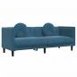 Preview: Sofa mit Kissen 3-Sitzer Blau Samt