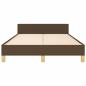 Preview: Bettgestell mit Kopfteil Dunkelbraun 120x190 cm Stoff