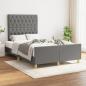 Preview: Bettgestell mit Kopfteil Dunkelgrau 120x190 cm Stoff