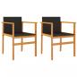 Preview: Gartenstühle 2 Stk. Schwarz Poly Rattan und Massivholz